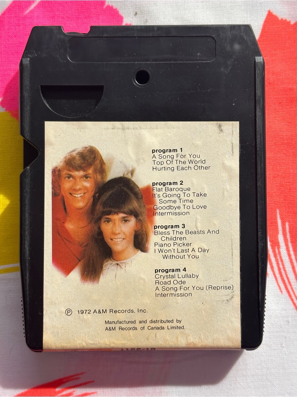 Vintage The Carpenters 1972 8-Track Tape (A&M Records)